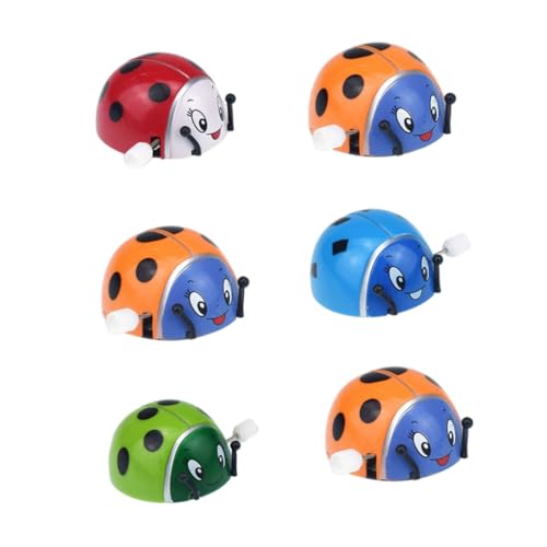 GALPADA 6 Stück Teiliges Aufziehspielzeug aus Kunststoff Niedliche Marienkäfer Form Mechanische Antriebsfunktion Farblich Sortiert Lustiges Jungen und Mädchen Ab Jahren Zufällige Farbe von GALPADA