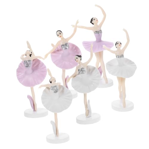 GALPADA 6 Stück Teiliges Ballerina Mädchen Tortendeko aus Kunststoff mit Sockel Wiederverwendbare Geburtstagsdeko Weiß Stabile Cake Ornaments für Mädchenparty und Geburtstagstorte GALPADA 6 Stück Teiliges Ballerina Mädchen Tortendeko aus Kunststoff mit Sockel Wiederverwendbare Geburtstagsdeko Weiß Stabile Cake Ornaments für Mädchenparty und Geburtstagstorte von GALPADA