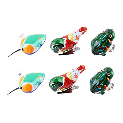 GALPADA 6 Stück Teiliges Blechspielzeug mit Aufziehmechanismus Nostalgische Tierfiguren aus Buntes Retro Design Batteriefrei Springende Tiere für Raumdekoration GALPADA 6 Stück Teiliges Blechspielzeug mit Aufziehmechanismus Nostalgische Tierfiguren aus Buntes Retro Design Batteriefrei Springende Tiere für Raumdekoration von GALPADA