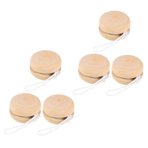 GALPADA 6 Stück Teiliges DIY Holz Yo Yo Ball Unbemalt Leichte Tragbare Bastelspielzeuge für Fördert Kreativität und Geschicklichkeit für Geburtstag und Reise von GALPADA