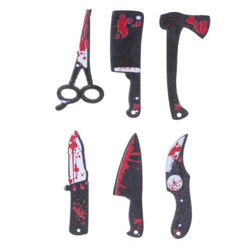 GALPADA 6 Stück Teiliges Halloween Miniatur-dekor aus Widerstandsfähigem Resin Detailreiche Blutige Cutter-Figuren für Gruselige Party Heimdekoration von GALPADA