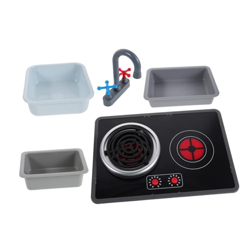 GALPADA 6 Stück Teiliges Kinderküchenspielset mit Realistischem Induktionsherd Wasserhahn und Spüle Quadratischem Rechteckigem und Mini Spülbecken Fördert Rollenspiele und Motorische GALPADA 6 Stück Teiliges Kinderküchenspielset mit Realistischem Induktionsherd Wasserhahn und Spüle Quadratischem Rechteckigem und Mini Spülbecken Fördert Rollenspiele und Motorische von GALPADA