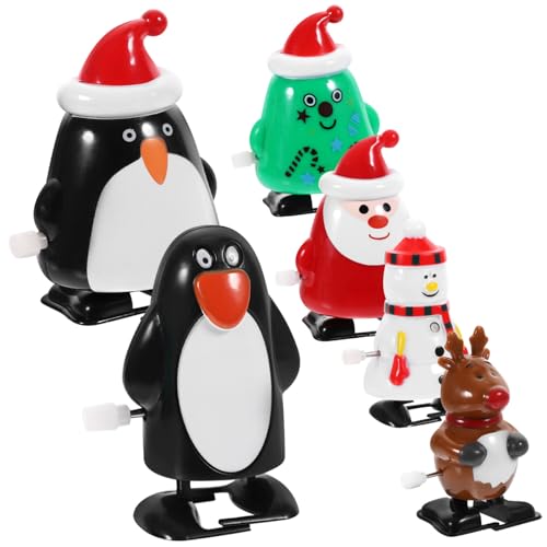 GALPADA 6 Stück Teiliges Kreative Aufziehspielzeuge Weihnachten Lustige Figuren Weihnachtsmann Co Sichere Weihnachtsdeko Geschenkideen für Partyfüllungen von GALPADA