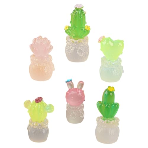 GALPADA 6 Stück Teiliges Mini-Kaktus Resin Realistische Miniatur-pflanzenfiguren für Tiny House Dekor Lebensechte Wüsten-dekofiguren für Auto Wohnzimmer Büro Puppenhaus und Garten von GALPADA