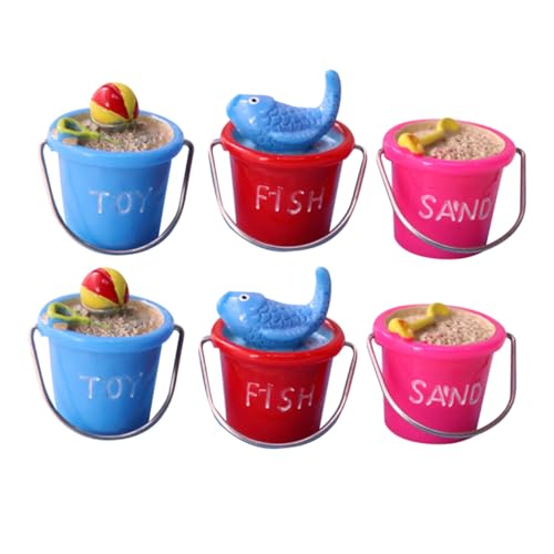 GALPADA 6 Stück Teiliges Mini Sandkübel aus Kunstharz mit Fisch und Ball Motiv Dekorative Miniatur für Sukkulenten Blumentopf Strand Deko Sandtischmodell und Garten Mikrolandschaft GALPADA 6 Stück Teiliges Mini Sandkübel aus Kunstharz mit Fisch und Ball Motiv Dekorative Miniatur für Sukkulenten Blumentopf Strand Deko Sandtischmodell und Garten Mikrolandschaft von GALPADA