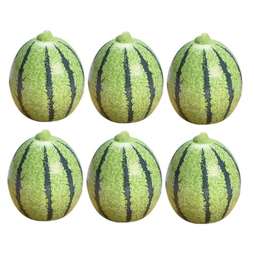 GALPADA 6 Stück Teiliges Mini Wassermelonen Modell Realistische Künstliche Miniatur Früchte für Puppenhaus Dekoration Detailreiche Fake Fruit Modelle für Tischdeko und DIY Obstthemen von GALPADA