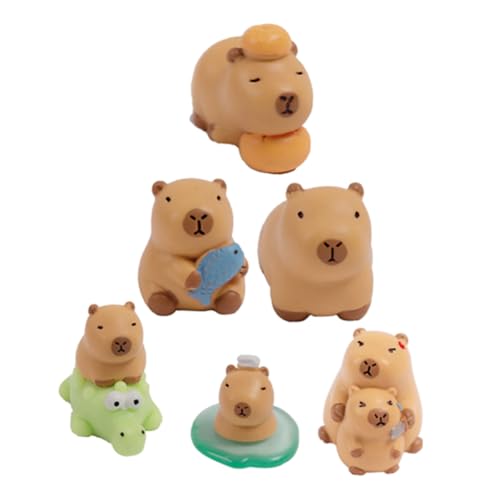 GALPADA 6 Stück Teiliges Miniatur Capybara Resin Figuren Handgefertigt Realistische Mini Wasserschwein Dekoration Vielseitig für Schreibtisch Regal Mikrolandschaft und Party Zubehör GALPADA 6 Stück Teiliges Miniatur Capybara Resin Figuren Handgefertigt Realistische Mini Wasserschwein Dekoration Vielseitig für Schreibtisch Regal Mikrolandschaft und Party Zubehör von GALPADA