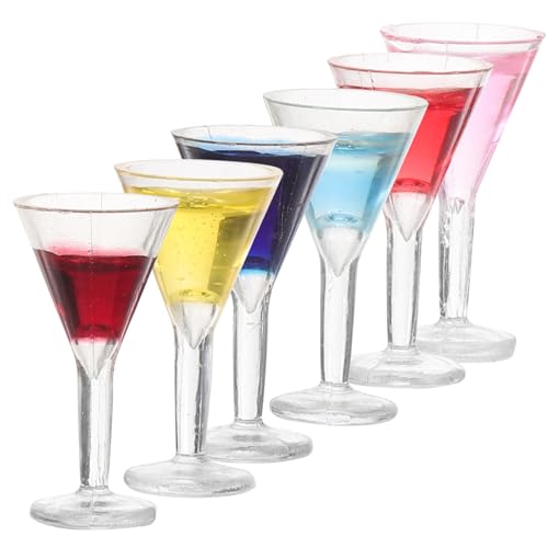 GALPADA 6 Stück Teiliges Miniatur Cocktailgläser in Bunten Farben Realistische Mini Weingläser Puppenhaus Dekoration Vielseitig als Foto Requisite und Kreatives Accessoire von GALPADA