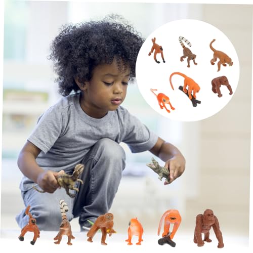GALPADA 6 Stück Teiliges Realistische Affenfiguren aus Strapazierfähigem PVC Detailgetreue Dschungeltiere als Pädagogisches und Dekorative Tiermodelle für Sammler von GALPADA