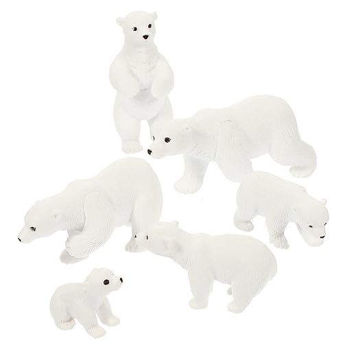 GALPADA 6 Stück Teiliges Set Miniatur Weißer Bärenfiguren Resin Polar Bear Dekoration für Mikrolandschaften Süße Tischdekoration Gartenornament GALPADA 6 Stück Teiliges Set Miniatur Weißer Bärenfiguren Resin Polar Bear Dekoration für Mikrolandschaften Süße Tischdekoration Gartenornament von GALPADA