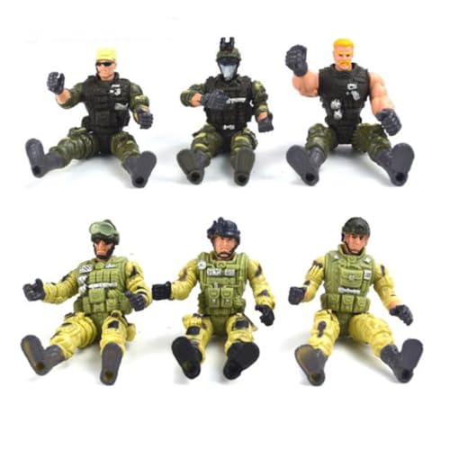 GALPADA 6 Stück Teiliges Special Forces Spielzeugset für Jungen und Mädchen Realistische Soldatenmodelle aus Sicherem Kunststoff Interaktives Rollenspiel Hand Auge koordination und Wissen von GALPADA