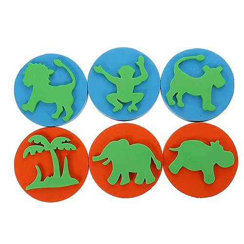 GALPADA 6 Stück Teiliges Tiermotiven Handstempel für Kleinkinder Frühförderungswerkzeug für Malen und Zeichnen Eva Stempel für Kreative Projekte GALPADA 6 Stück Teiliges Tiermotiven Handstempel für Kleinkinder Frühförderungswerkzeug für Malen und Zeichnen Eva Stempel für Kreative Projekte von GALPADA