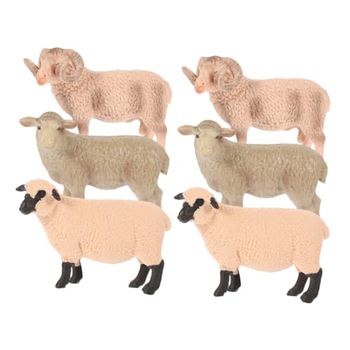 GALPADA 6-teilige Spielzeug-schaffigur: Realistisches Bauernhoftiermodell – Kunststoff-lamm-Ornamente, Spielset Für Kleinkinder Und Raumlandschaftsdekoration GALPADA 6-teilige Spielzeug-schaffigur: Realistisches Bauernhoftiermodell – Kunststoff-lamm-Ornamente, Spielset Für Kleinkinder Und Raumlandschaftsdekoration von GALPADA