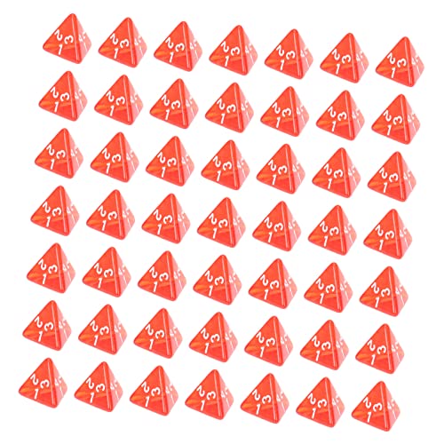 GALPADA 60 Stück Facettierte Würfel Rot D4 Würfel Tischspiel Für Partywürfel Rotseitige Sortierte Rollenspielwürfel Polyedrische Würfel Schreibtischspiel Farbige Leichte Würfel von GALPADA