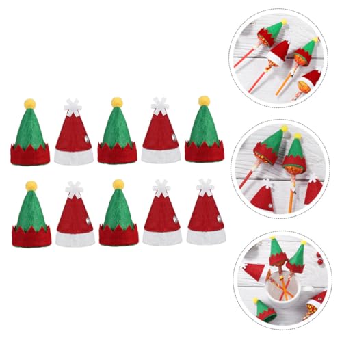 GALPADA 60 Stück Mini Weihnachtsmützen Candy Caps aus Weichem Material Waschbar Wiederverwendbar Süße Partydekoration für Lutscher Süßigkeiten Basteln für Weihnachten und Festtagsfeiern von GALPADA