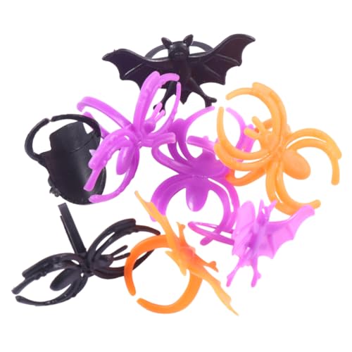 GALPADA 60 Stück Plastikringe Halloween Deko mit Fledermaus Spinne Schädel Motiven Bunte Kostümaccessoires für Erwachsene Party Kunststoffringe GALPADA 60 Stück Plastikringe Halloween Deko mit Fledermaus Spinne Schädel Motiven Bunte Kostümaccessoires für Erwachsene Party Kunststoffringe von GALPADA