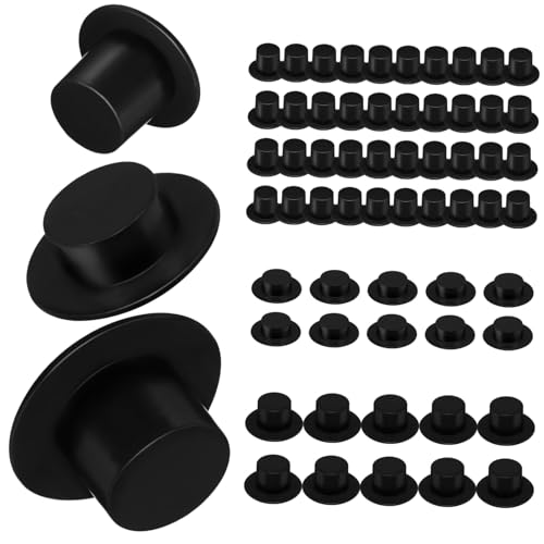 GALPADA 60 Stück Teiliges Mini Top Hat aus Kleine Schneemannhüte in Stilen Vielseitige Weihnachtsdeko für Bastelprojekte Festliche Mini Hüte für Party und Bühnenauftritte von GALPADA