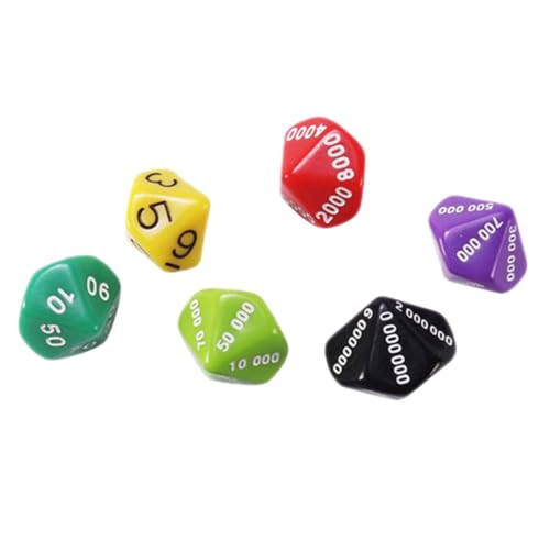 GALPADA 6Stücke Brettspiele Leichte Kunststoffwürfel Zufälligen Farben für Partys Bars und Ktv Vielseitige Spielwürfel für Mehr von GALPADA