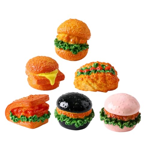 GALPADA 6Stücke Hamburger Modell Teiliges Realistische Lebensmittel Dekoration für Puppenhaus Vielseitiges Zubehör für Kreative Szenen und Sammlungen Lebensmittelechtes von GALPADA