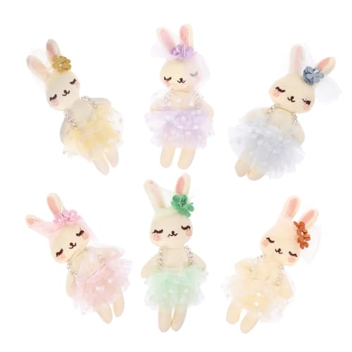 GALPADA 6Stücke Plüsch Kaninchen Puppen Flauschige Stofftiere Farben Für Dekoration Kleidung Verzierung Für Ostern Und Kreative Anlässe von GALPADA