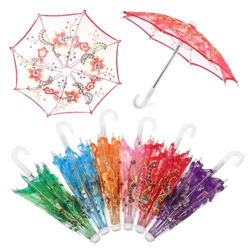 GALPADA 6Stücke Spitzenschirm Teiliges Hochzeitsfoto Requisiten Bunten Farben Dekorative Regenschirme Für Auftritte von GALPADA