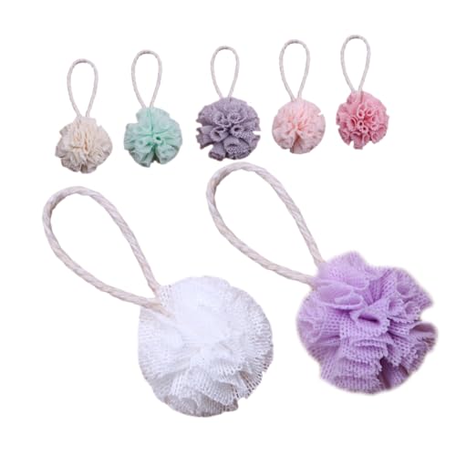 GALPADA 7 Stück Simuliertes Badballzubehör Mini Puppenhaus Natürlich Reiben Körper Peeling Badezubehör Winzige Badezimmer-badekugel Simulation Badebälle Kleine Badekugel Polyester von GALPADA