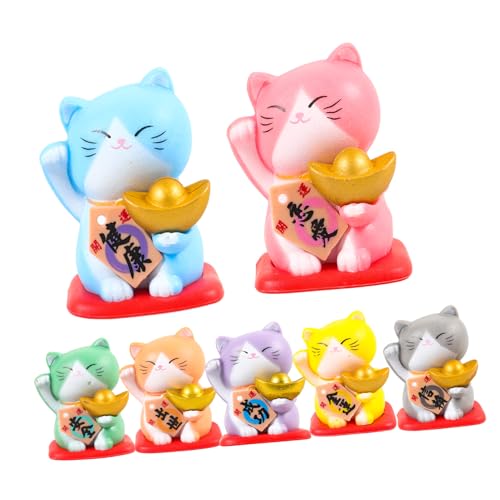 GALPADA 7Stücke Katzenfiguren Kreative Katzendekorationen Für Garten Büro Bücherregal Hochwertige Mikro Landschaftskatzen Ornamente Für Katzenliebhaber von GALPADA