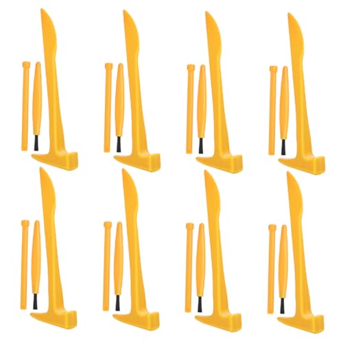 GALPADA 8 Sätze Archäologische Ausgrabungswerkzeuge Kleine Grabbürste Grabbausätze Dinosaurier-wissenschaftsspiel Graben Graben Werkzeuge DIY Graben Kit PVC Orange von GALPADA