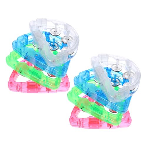 GALPADA 8 Stück Interessante Tamburine Partyspielzeuge Tamburin Leuchtendes Tamburin Blinkende Handglocke Leuchtende Handglocke Leuchtende Tamburine Party Tamburin Lustige Tamburine von GALPADA