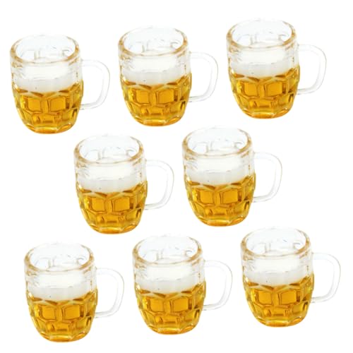 GALPADA 8 Stück Puppenhaus-Modell Mini Becher Dekore Bierkrug Dekoration kleine Kaffeetasse winzige Kaffeetassen Puppenhaus Tassen Wiederverwendbare tragbare Tassen Harz von GALPADA