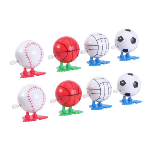 GALPADA 8 Stück Teiliges Aufziehspielzeug mit Einzigartigen Springbällen in Fußball Volleyball und Baseball Kreatives für Buntes für Jungen und Mädchen Ab Jahren von GALPADA