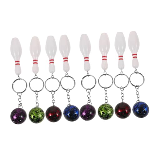 GALPADA 8 Stück Teiliges Bowling Schlüsselanhänger mit Bunten Bowlingkugel und Pin Anhängern Lustige Sportaccessoires für Bowling Fans Party Dekoration und Sammler von GALPADA
