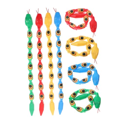 GALPADA 8 Stück Teiliges Bunte Bewegliche Gelenk Schlangenspielzeuge aus Kunststoff Retro Lernspielzeug für Streiche Partygeschenke und Sensorisches bei Geburtstagen von GALPADA