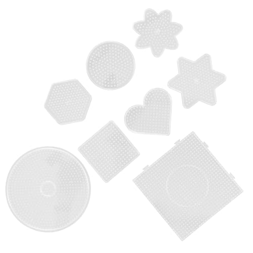 GALPADA 8 Stück Teiliges Großes Transparentes Bügelperlen Steckplatten Klare Plastik Schablonen für Präzises Basteln Fördert Kreativität und Koordination für DIY Perlenmuster von GALPADA