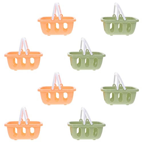 GALPADA 8 Stück Teiliges Mini Einkaufsbasket für Handliche und Leichte Körbe Orange und Gelb für Kreatives Spiel Zubehör für Spielküchen und Supermärkte von GALPADA