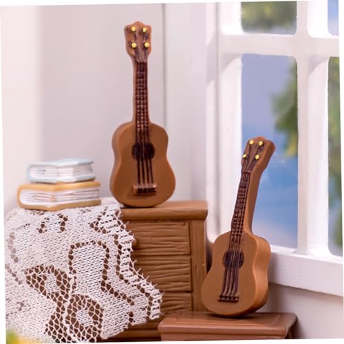 GALPADA 8 Stück Teiliges Mini Gitarren Modellset Puppenhaus Zubehör Realistische Miniatur Musikinstrumente für Mini Haus Dekoration Langlebig Vielseitig als Requisiten Sammlerstücke und von GALPADA