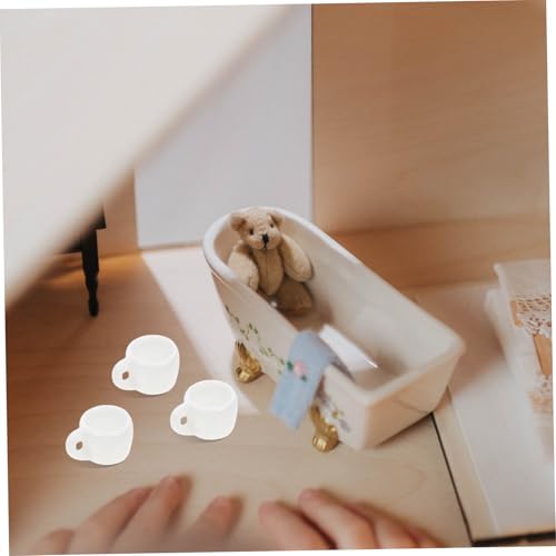 GALPADA 8 Stück Teiliges Miniatur Keramikbecher für Puppenhaus Weiß Mini Tassen Küchenzubehör Sammler Zubehör von GALPADA