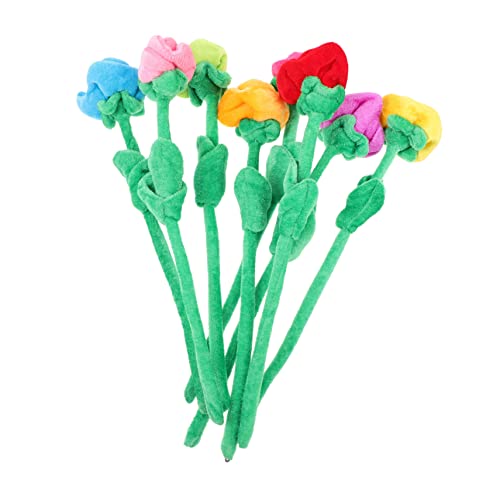 GALPADA 8 Stück Teiliges Plüschrosen mit Biegsamen Stielen Künstliches Rosenbouquet für Hochzeitsdeko und Stressabbauendes Kinderspielzeug Farbenfrohe Wohnraumdekoration von GALPADA