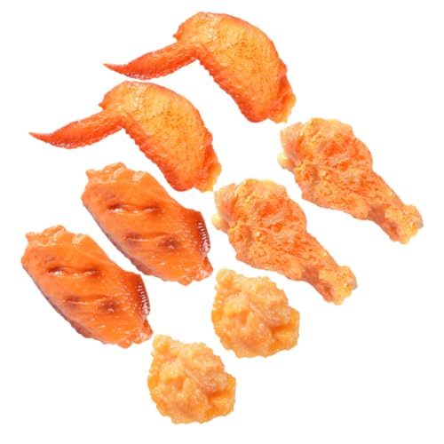 GALPADA 8 Stück Teiliges Realistische Fake Food Dekoration Gefälschte Gebratene Hähnchenmodelle aus Sicherem PVC für Kinderspiel Küche Fotorequisiten mit Flügeln Hähnchenschenkel Popcorn von GALPADA