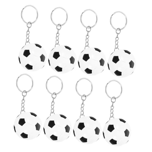 GALPADA 8 Stück Teiliges Schlüsselanhänger Metall und Abs Schwarzer und Weißer Soccer-ball Anhänger Sportliche Taschen Auto-deko Geschenkidee für Fußballfans und Party-mitgebsel von GALPADA