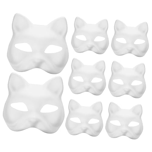 GALPADA 8 Stück handbemalte Maske DIY-Katze DIY -Maske schmucklos Maskerade Halloween Handwerksmasken Masken Katze Basteln mit Katzenmasken Gesichtsmaskenparty bemalbare Katze Papier Weiß GALPADA 8 Stück handbemalte Maske DIY-Katze DIY -Maske schmucklos Maskerade Halloween Handwerksmasken Masken Katze Basteln mit Katzenmasken Gesichtsmaskenparty bemalbare Katze Papier Weiß von GALPADA