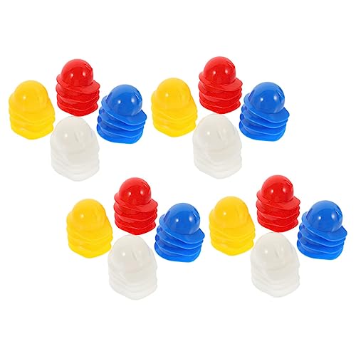 GALPADA 80 Stück Mini-Schutzhelm Mini-Konstruktion Mini-Hut Mini-Baukappe Party Schutzhelme Hüte Baustellen-Dekoration Puppenzubehör-Set kleine Hühnerhelme Haustier Helm Mini-Helme Plastik von GALPADA