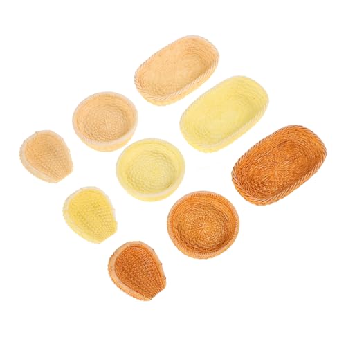 GALPADA 9 Stück Kleiner Weidenkorb Gewebter Korb Mini Körbe Essen Kleiner Picknickkorb Harz von GALPADA