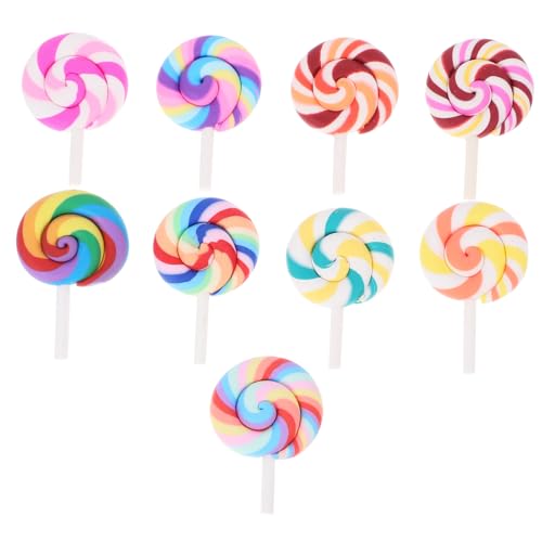 GALPADA 9 Stück Teiliges Fake Lollipop Deko für DIY Mikro Landschaft Realistische Bunte Miniatur Lutscher für Hochzeit Geburtstag Karneval Hochwertige Fotorequisiten und Kreative von GALPADA