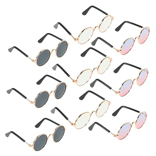 GALPADA 9 Stück Teiliges Puppenbrillen aus Metall Stilvolle Imitationsbrille für Miniaturen Schwarz Blau und Transparent für Kreative Bastelprojekte und Puppenoutfits von GALPADA