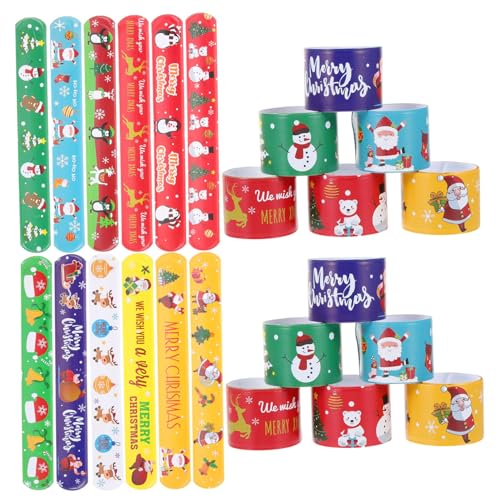 GALPADA 96 Stück Teiliges Weihnachts-slap-armband PVC Handgelenkbänder Festliche Weihnachtsarmreifen Großpackung für Gruppen Weihnachtsfeier Geschenkidee GALPADA 96 Stück Teiliges Weihnachts-slap-armband PVC Handgelenkbänder Festliche Weihnachtsarmreifen Großpackung für Gruppen Weihnachtsfeier Geschenkidee von GALPADA