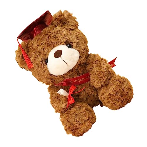 GALPADA Abschlussbär Plüschbär Mit Doktorhut Und Schärpe Kuscheltier Liebevolles Zur Graduierung Für Abschlussfeiern Und Schulabschlüsse Tiefbraun von GALPADA