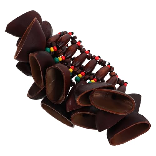 GALPADA Afrikanisches Handgelenkarmband aus Nussschalen Traditionelles Handglocken Percussion Instrument für Musikliebhaber Vielseitig Einsetzbar als Armband und Begleitung für von GALPADA