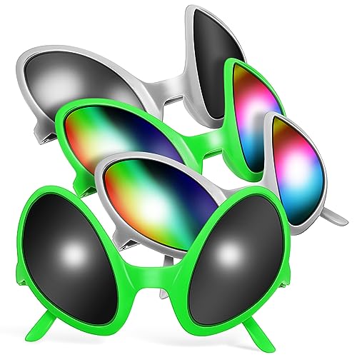 GALPADA 4 Stück außerirdische Brille Partygeschenke mit Alien-Brille Silvesterbrille 2023 faschingsbrille karnevalsbrille Kostüme Kindergeschenk Alien-Brille für Erwachsene Alien-Kostüm von GALPADA