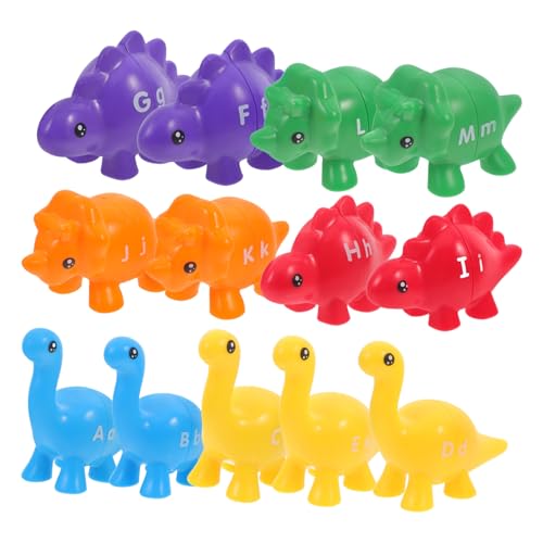GALPADA Alphabet Dinosaurier Lernspielzeug aus Stabilem Kunststoff mit Bunten Buchstaben für Kleinkinder Fördert Farberkennung Hand Augen koordination und Frühkindliche Bildung von GALPADA